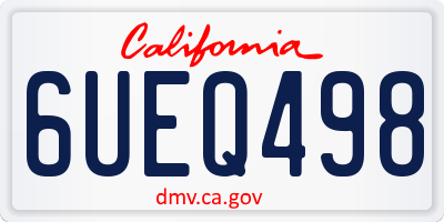 CA license plate 6UEQ498