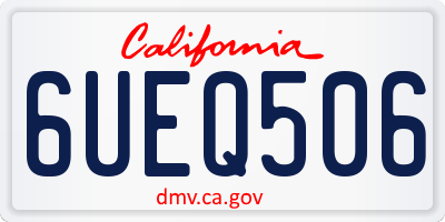 CA license plate 6UEQ506