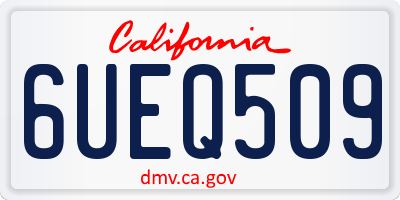 CA license plate 6UEQ509