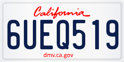 CA license plate 6UEQ519