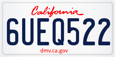 CA license plate 6UEQ522
