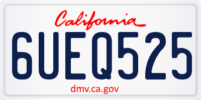 CA license plate 6UEQ525
