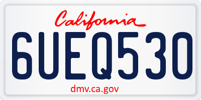 CA license plate 6UEQ530