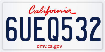 CA license plate 6UEQ532