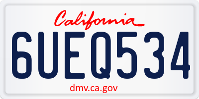 CA license plate 6UEQ534