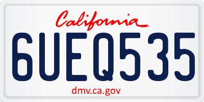 CA license plate 6UEQ535