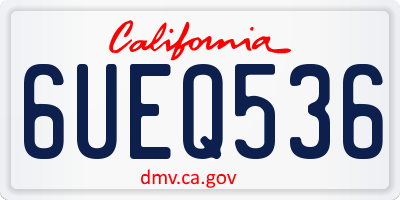 CA license plate 6UEQ536