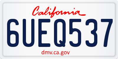 CA license plate 6UEQ537