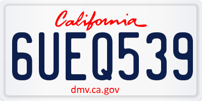 CA license plate 6UEQ539