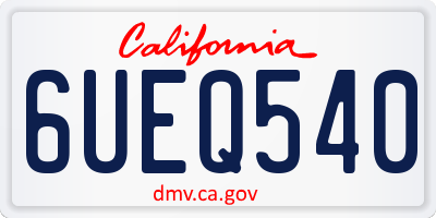 CA license plate 6UEQ540