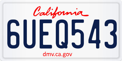 CA license plate 6UEQ543