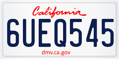 CA license plate 6UEQ545