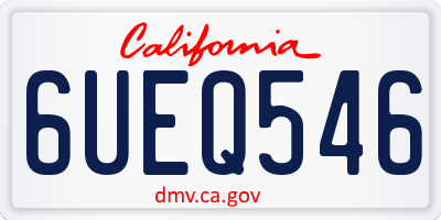 CA license plate 6UEQ546
