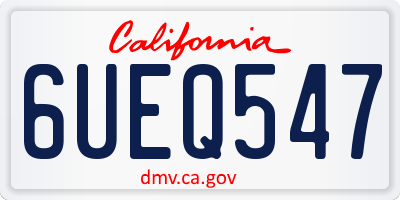 CA license plate 6UEQ547