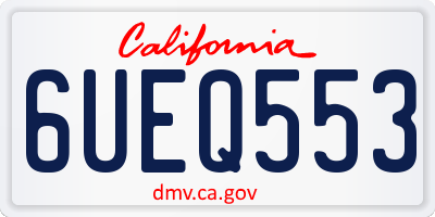 CA license plate 6UEQ553