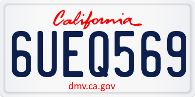 CA license plate 6UEQ569