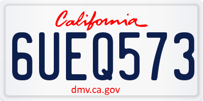 CA license plate 6UEQ573