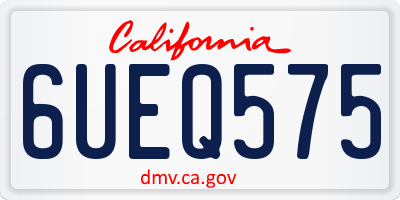 CA license plate 6UEQ575