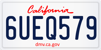 CA license plate 6UEQ579
