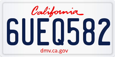 CA license plate 6UEQ582