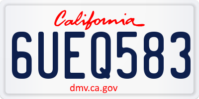 CA license plate 6UEQ583