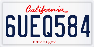 CA license plate 6UEQ584