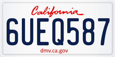 CA license plate 6UEQ587