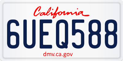 CA license plate 6UEQ588