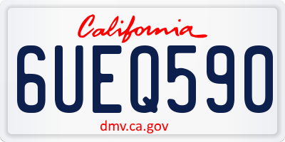 CA license plate 6UEQ590