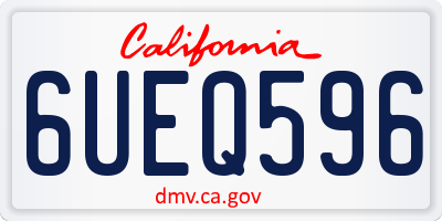 CA license plate 6UEQ596