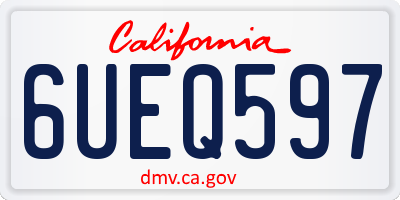 CA license plate 6UEQ597
