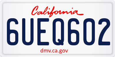 CA license plate 6UEQ602
