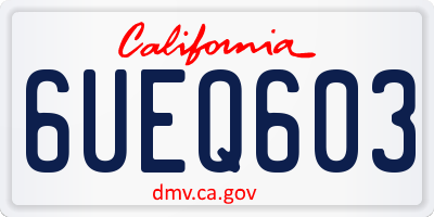 CA license plate 6UEQ603