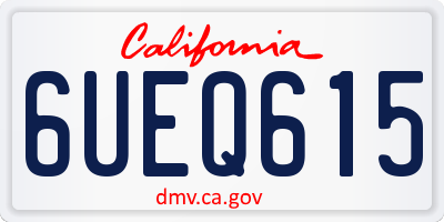 CA license plate 6UEQ615