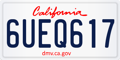 CA license plate 6UEQ617