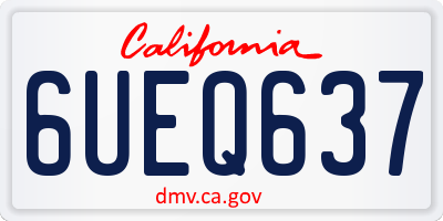 CA license plate 6UEQ637