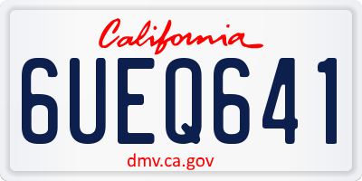 CA license plate 6UEQ641