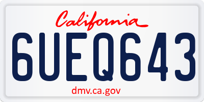 CA license plate 6UEQ643