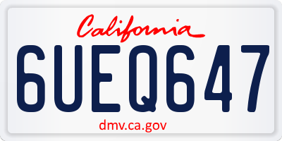 CA license plate 6UEQ647