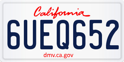 CA license plate 6UEQ652
