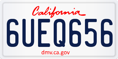 CA license plate 6UEQ656