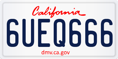 CA license plate 6UEQ666