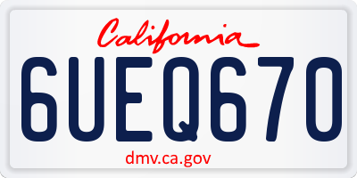 CA license plate 6UEQ670