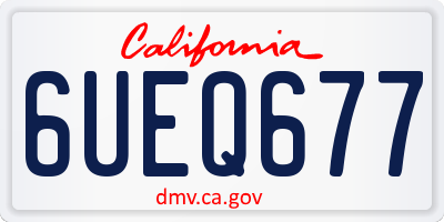 CA license plate 6UEQ677