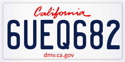 CA license plate 6UEQ682