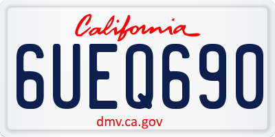 CA license plate 6UEQ690
