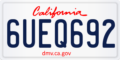 CA license plate 6UEQ692