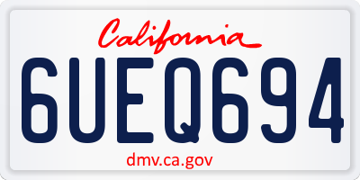 CA license plate 6UEQ694