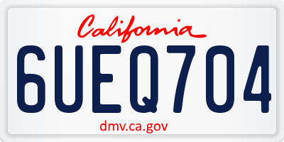 CA license plate 6UEQ704
