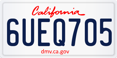 CA license plate 6UEQ705